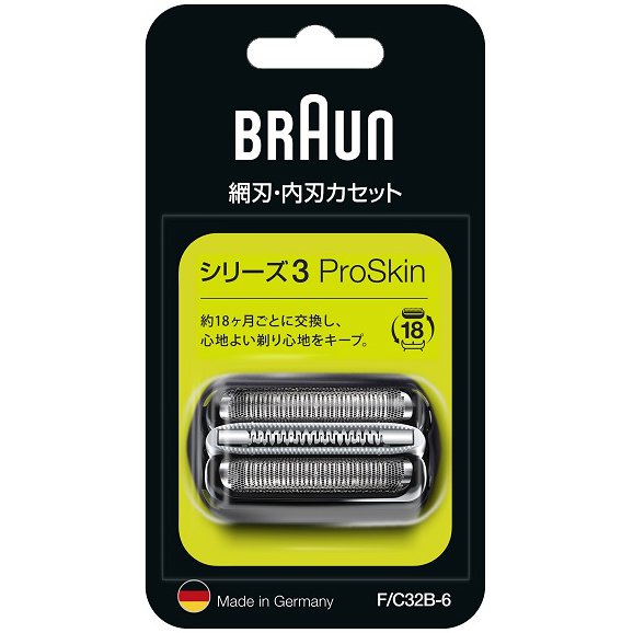 【新品/取寄品】ブラウン シェーバー替刃(網刃・内刃一体型) シリーズ3用 F/C32B-6 (FC32B6) ブラック