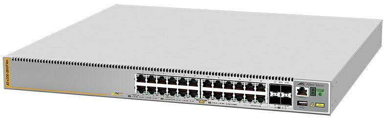【新品/取寄品/代引不可】AT-x530-28GPXm-Z7[100/1000BASE-Tx20(PoE-OUT)、100/1000/2.5G/5GBASE-Tx4(PoE-OUT)、SFP+拡張スロットx4(配送標準尺度保護すること7年付)] 3825