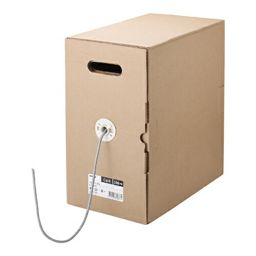 【新品/取寄品/代引不可】Cat6 LANケーブル 300m 単線 ライトグレー BL63000LG