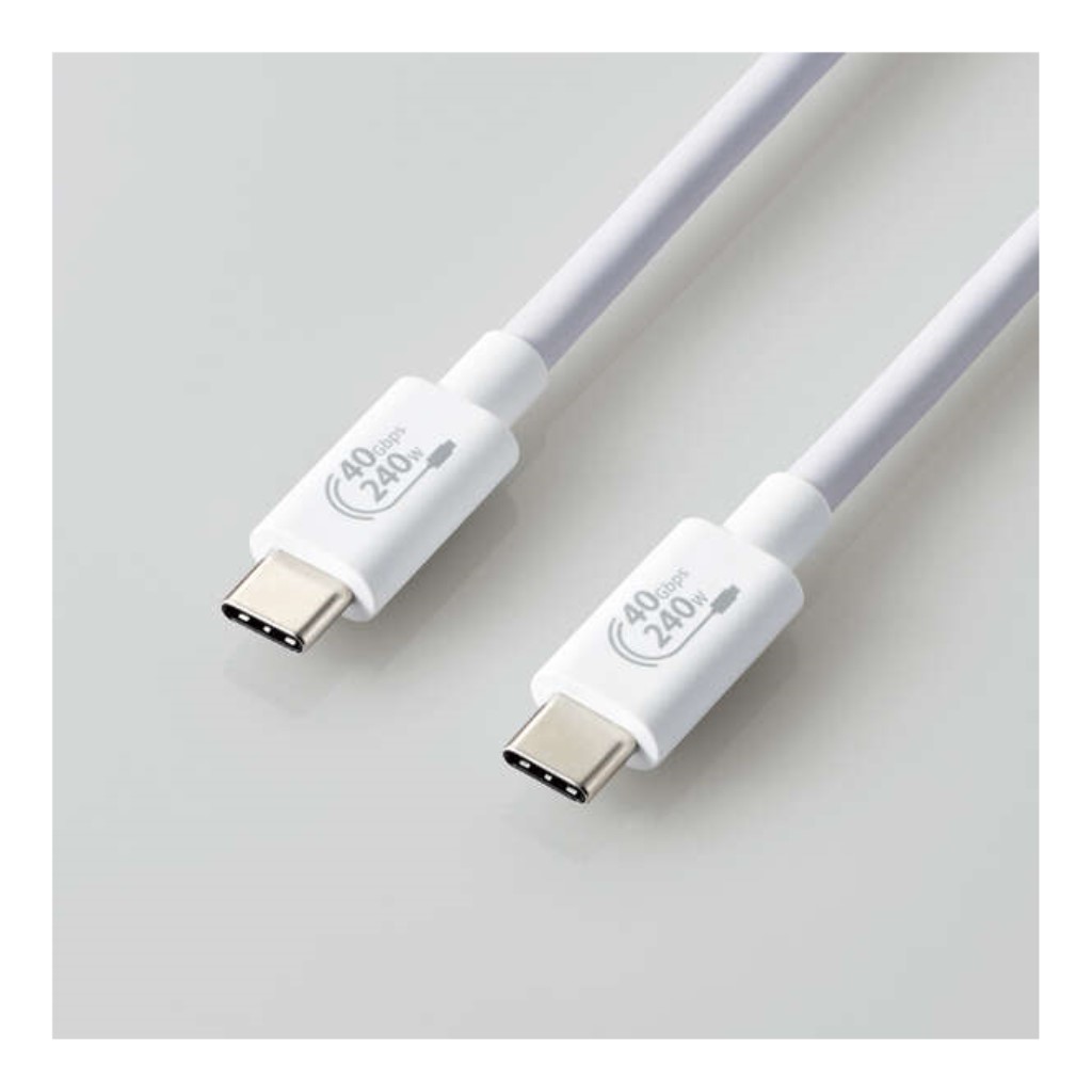 【新品/取寄品/代引不可】USB4ケーブル/C-Cタイプ/認証品/USB Power Delivery対応/240W/1.0m/ホワイト USB4-CCPE10NWH