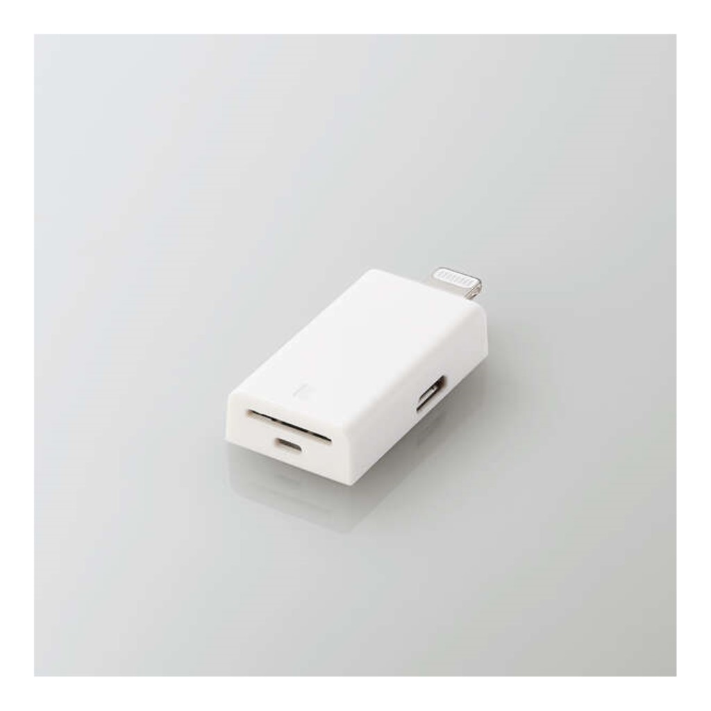 【新品/取寄品】Lightningカードリーダー/microSD専用/Type-C変換アダプタ付属/直挿し/ホワイト MR-LD102WH