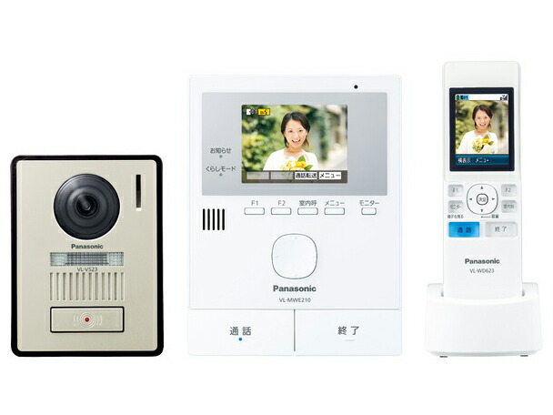 【新品/取寄品】パナソニック テレビドアホン どこでも部屋の入り口電話機 自動小銃録画役立つこと 管する 3.5型色つや液晶 玄関番機 見せびらかす型 LEDともし火 無線電話管する子機 約2.2型色つや液晶 VL-SWE210KLA 新品