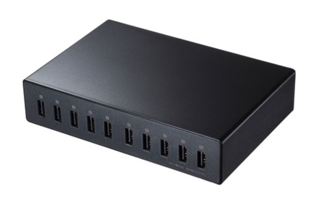 【新品/取寄品/代引不可】USB充電器(10ポート・合計20A・高耐久タイプ) ACA-IP68