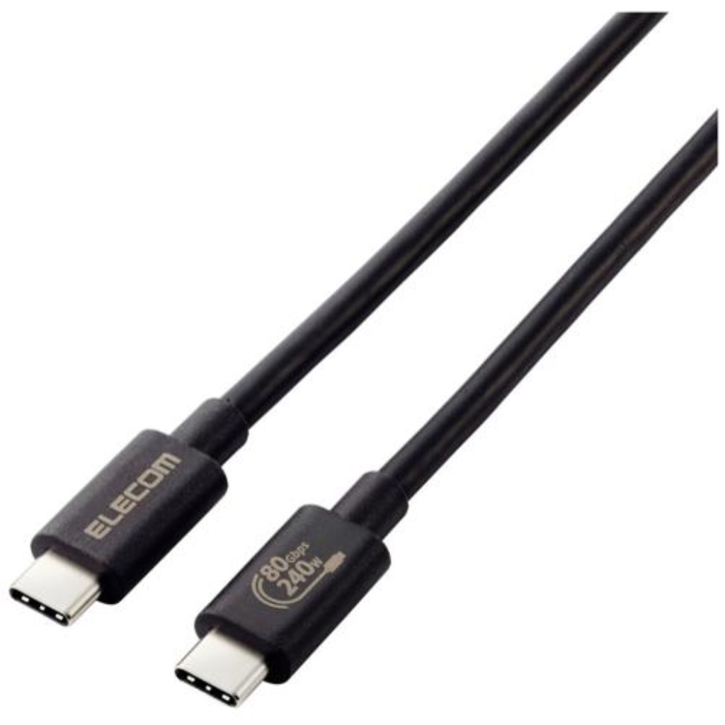 【新品/取寄品/代引不可】USB4ケーブル/C-Cタイプ/認証品/USB Power Delivery対応/240W/80Gbps/1.0m/ブラック USB4-V2CCE10NBK