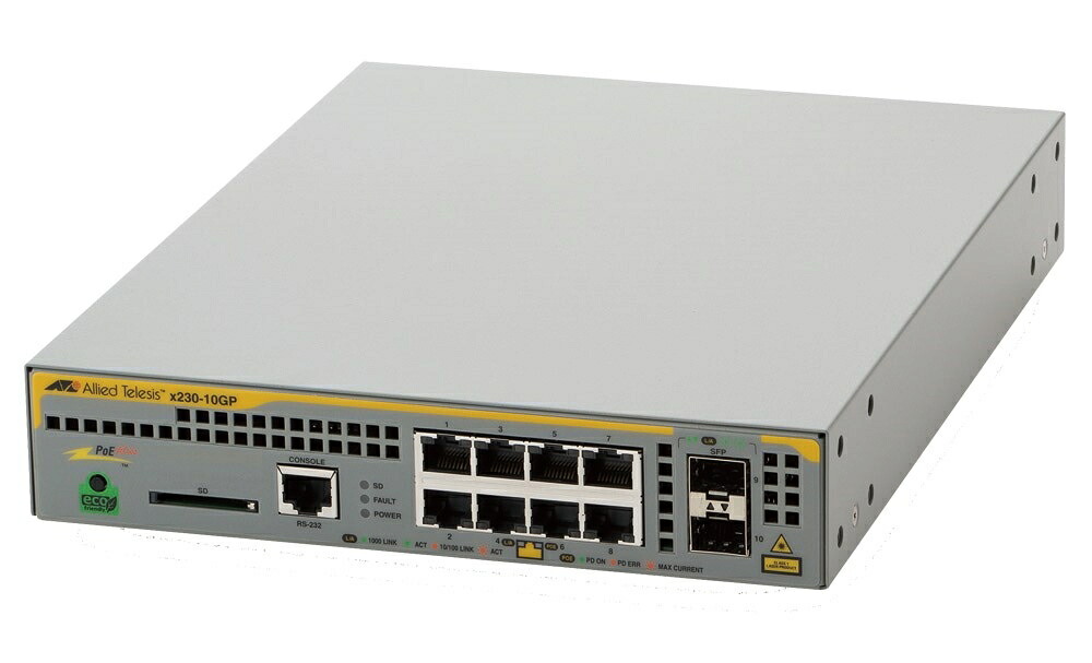 【新品/取寄品/代引不可】AT-x230-10GP-N7観念的[10/100/1000BASE-Tx8(PoE-OUT)、SFP拡張スロットx2(持参標準尺度保護すること7年付)] 1436RN7