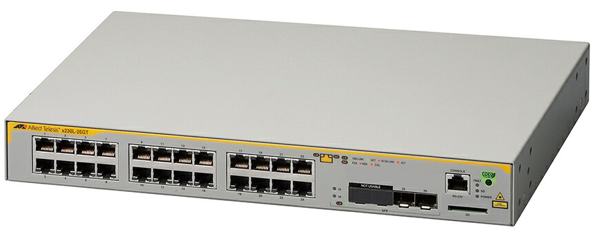 【新品/取寄品/代引不可】AT-x230L-26GT-Z7 [10/100/1000BASE-Tx24、SFP拡張スロットx2(持参判定基準保護すること7年付)] 3896RZ7