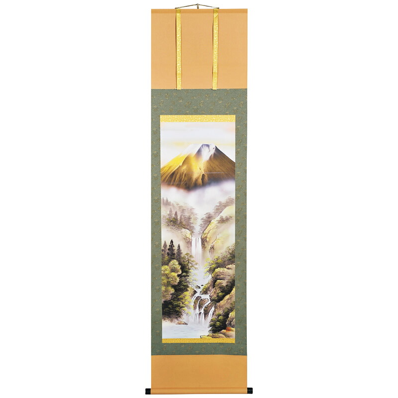 【新品/取寄品】【特選商品2】宇田川彩悠 掛軸(尺三)｢金富士山水｣ 113524