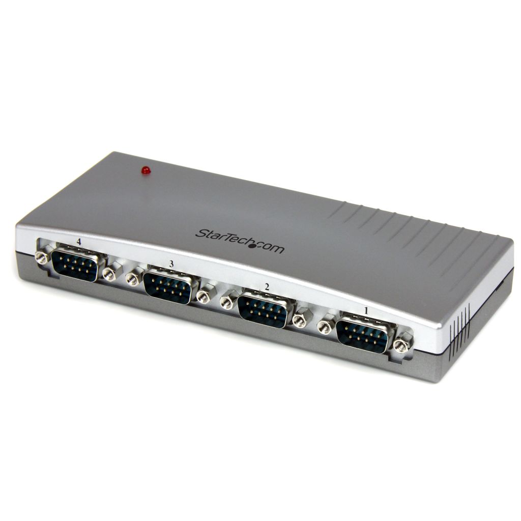 【新品/取寄品/代引不可】4ポート USB−RS232C変換ハブ USB2.0−シリアル (x 4) コンバータ/ 変換アダプタ USB A (オス)−D-Sub9ピン (オス) ICUSB2324| Outlet Plaza