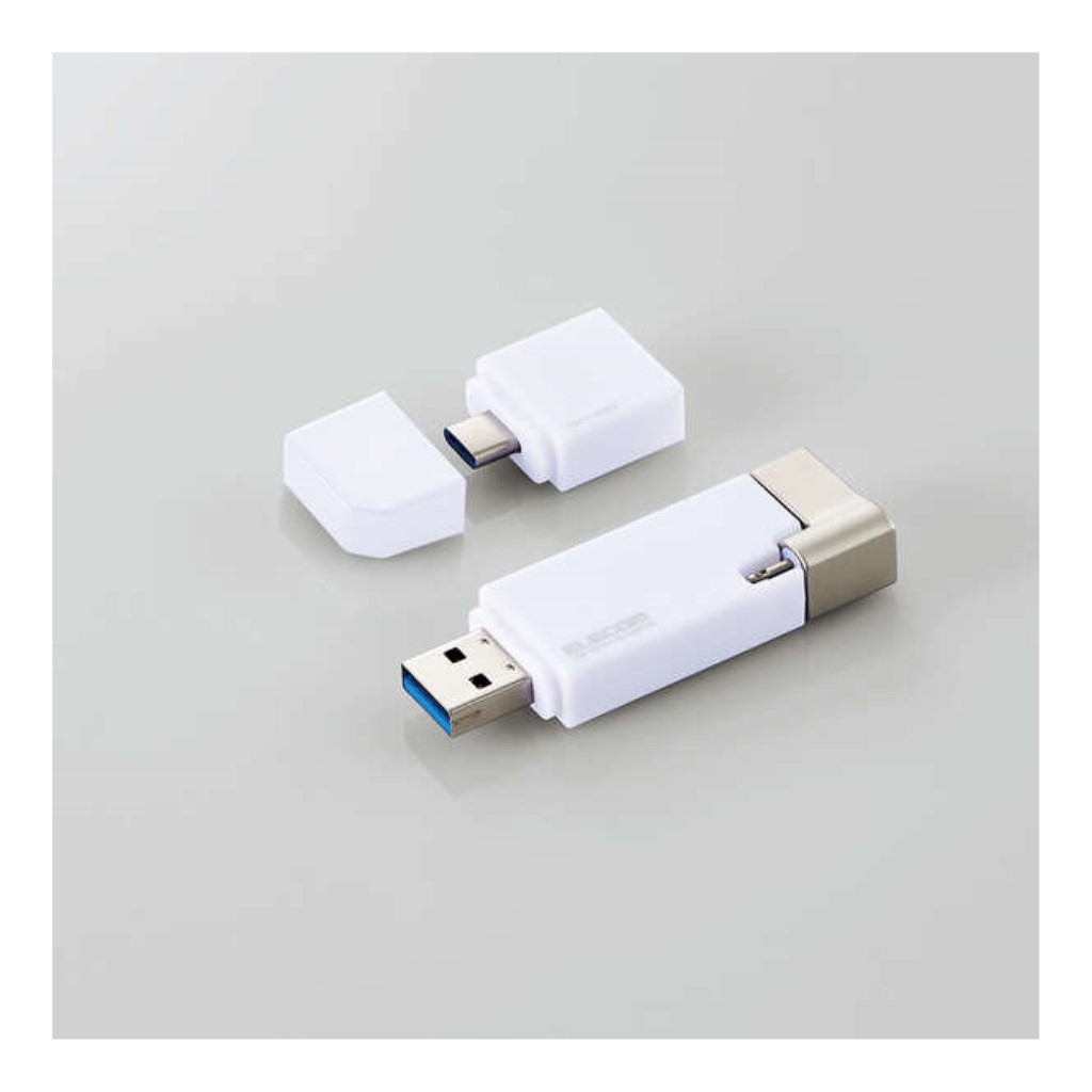 LightningUSB記憶装置/USB3.2(Gen1)/USB3.0相応う/256GB/Type-C取り替えっこアダプター付/白いこと MF-LGU3B256GWH