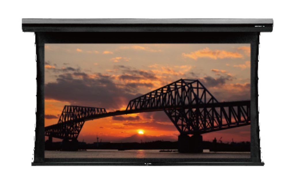 【新品/取寄品/代引不可】グランビュー電動巻き上げスクリーン GVT-150HDW-K 150型16：9サイドテンション機構 グランビューホワイトマット生地