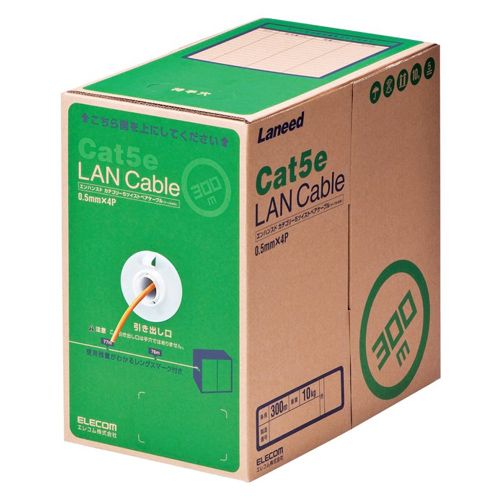 【新品/取寄品/代引不可】RoHS対応LANケーブル/CAT5E/300m/オレンジ/簡易パッケージ LD-CT2/DR300/RS| Outlet Plaza