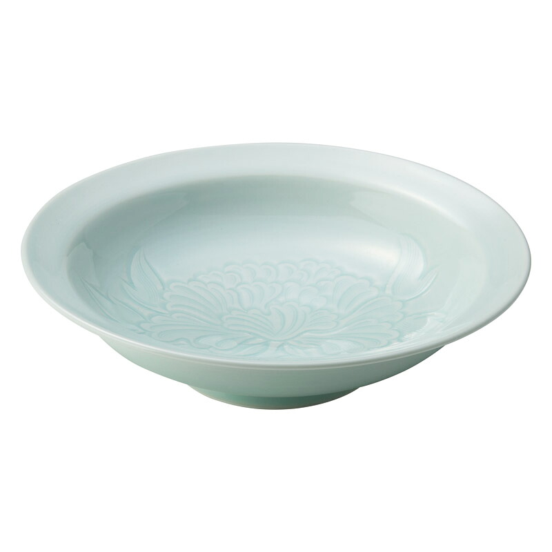 【新品/取寄品】【特選商品2】山口正右衛門作 青白磁牡丹絵飾鉢 009-312M｜ Ｏutlet Ｐlaza