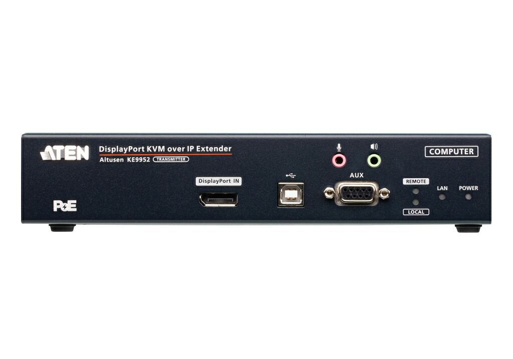 【新品/取寄品/代引不可】DisplayPortシングルディスプレイIP-KVMトランスミッター(4K、PoE対応) KE9952T/ATEN