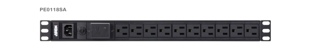 【新品/取寄品/代引不可】ラック用電源タップ(1U/100V/15A/NEMAタイプ 18ポート/サージ保護回路付き) PE0118SA/ATEN｜ Ｏutlet Ｐlaza