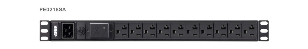 【新品/取寄品/代引不可】ラック用電源タップ(1U/20A/18ポート/サージ保護回路付き) PE0218SA/ATEN
