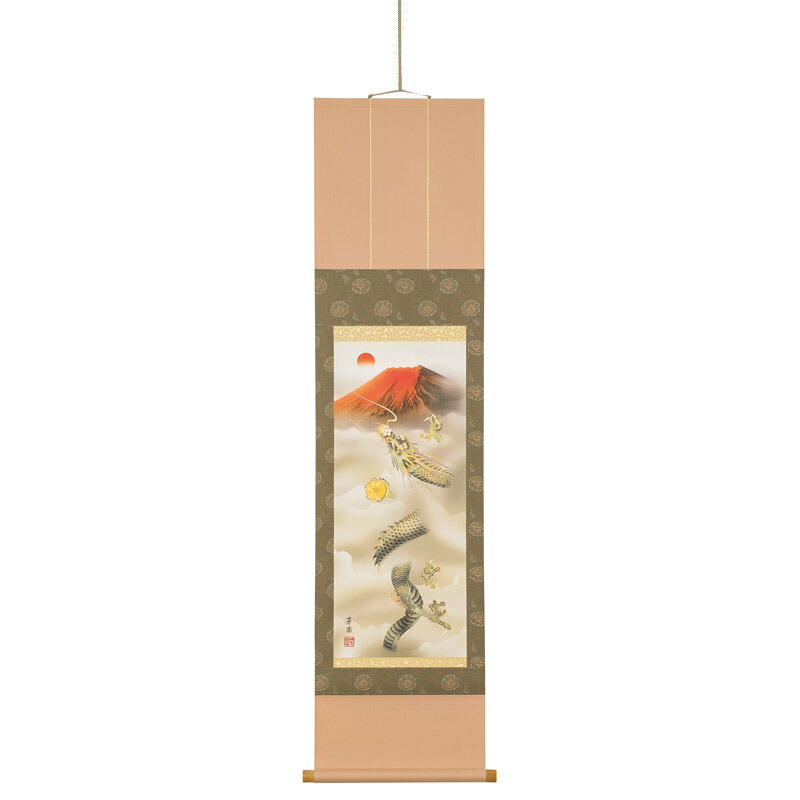 【新品/取寄品】【特選商品2】石田芳園 掛軸(尺幅)「赤富士龍神図」 12612| Outlet Plaza
