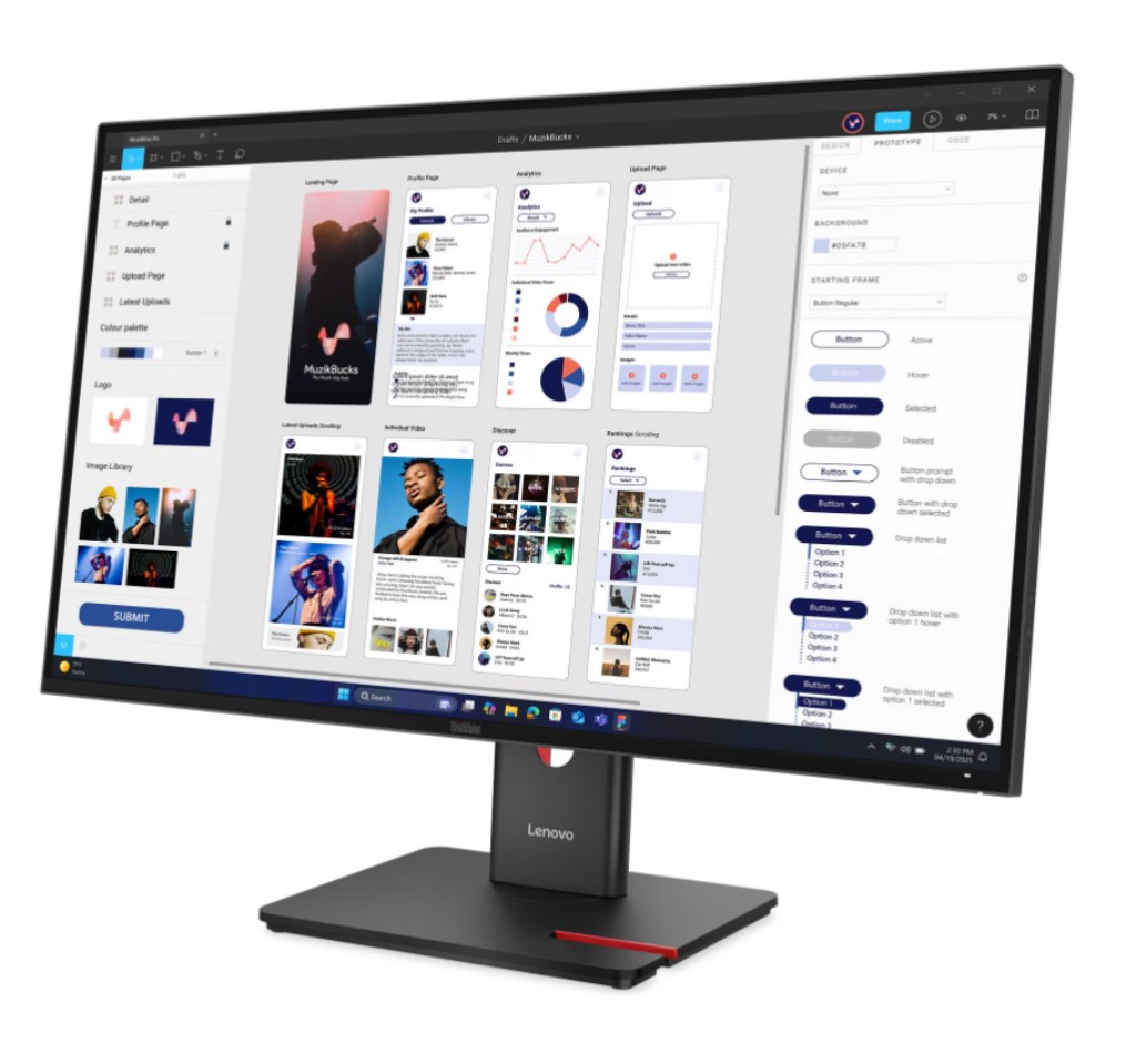 【新品/取寄品/代引不可】ThinkVision T32UD-40(31.5型/3840×2160/IPS/USB-C/高さ・縦回転) 64B0GAR1JP