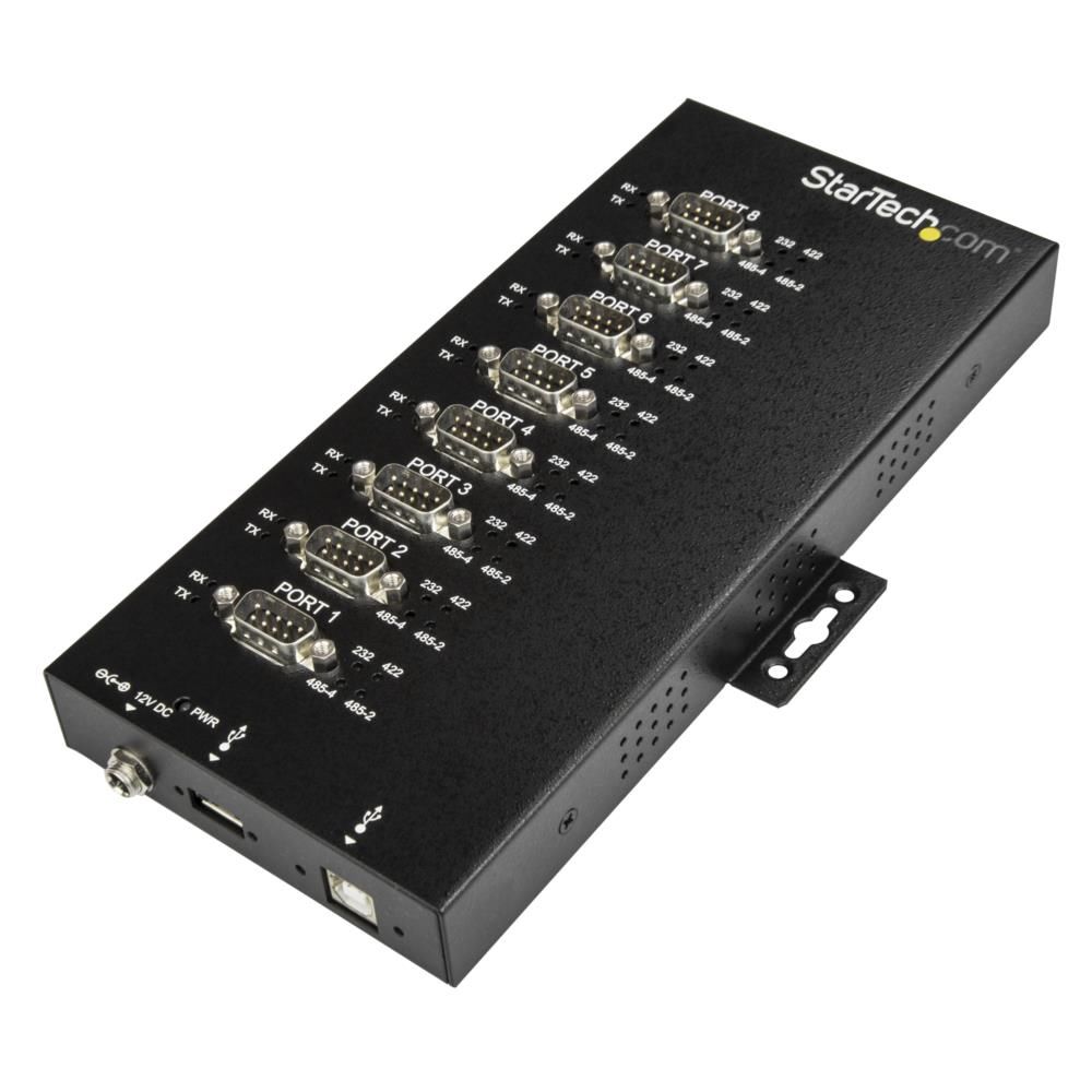 【新品/取寄品/代引不可】USB - 8ポート シリアル変換アダプタ RS232/ RS422/ RS485に対応 15kV ESD保護機能 IP30準拠メタルケース DINレール/ウォールマウント対応 ICUSB234858I
