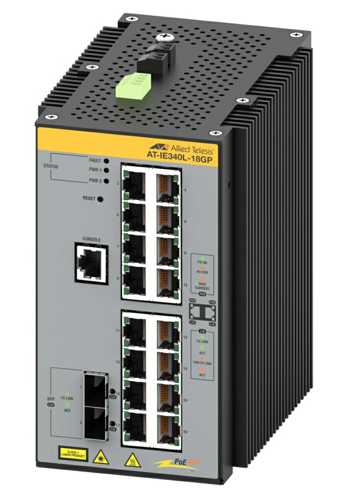 【新品/取寄品/代引不可】AT-IE340-20GP-Z5[10/100/1000BASE-Tx16(PoE-OUT)、SFPスロットx4(デリバリースタンダード保守5年付)] 3876RZ5