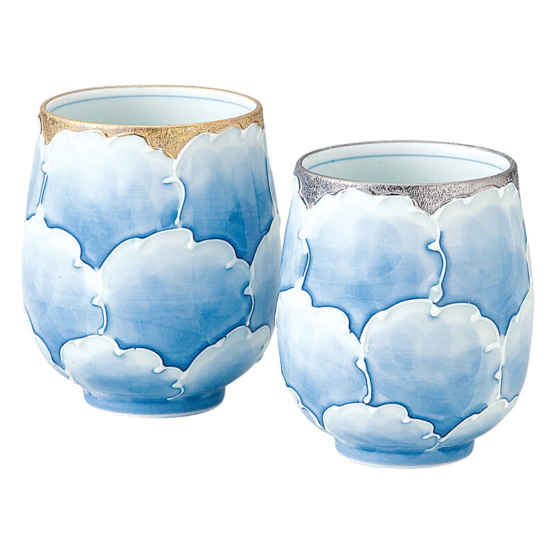 【新品/取寄品】【特選商品】有田焼 プラチナ牡丹 組湯呑 10858｜ Ｏutlet Ｐlaza