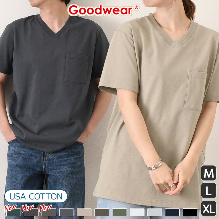 楽天市場】グッドウェア goodwear Vネック 半袖 tシャツ メンズ