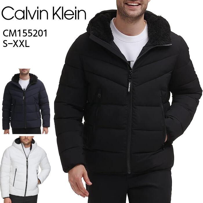 中綿ジャケット CALVIN KLEIN カルバンクライン インサレーテッド ジャケット フード アウター メンズ レディース ユニセックス 上着 秋冬 ホワイト 白 ブラック 黒 ネイビー 紺 S M L XL XXL CM155201｜作業服・無地Ｔシャツのユニワーク