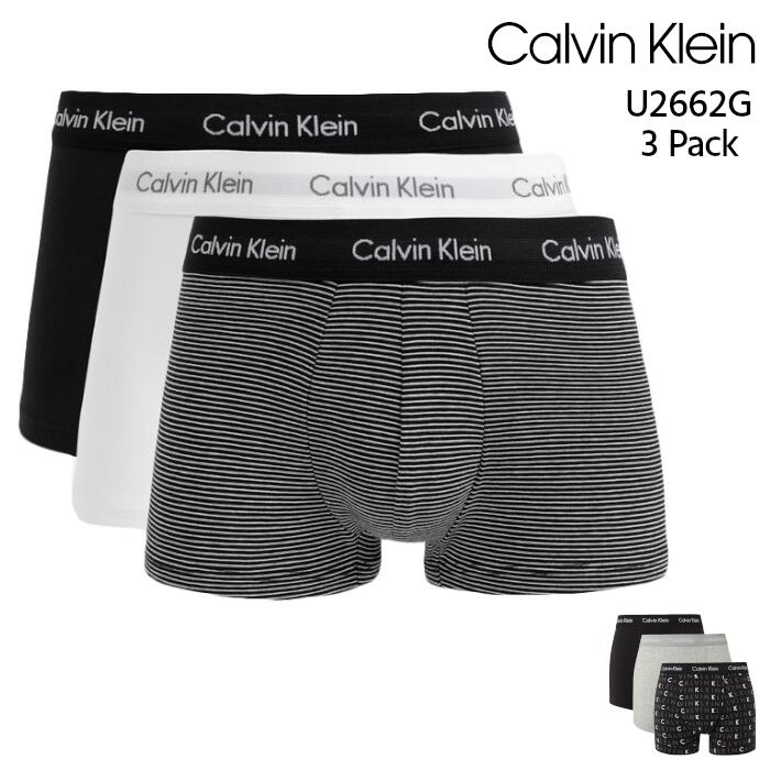 ボクサーパンツ 3枚セット カルバンクライン Calvin Klein CK メンズ 男性用 アンダーウェア パンツ 肌着 ブラック ホワイト グレー 黒 白 ロゴ S M L U2662G YKS IOT 4,174円
