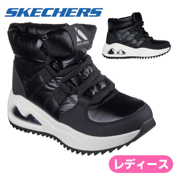 SKECHERS スニーカーブーツ レディース ウノ ピークス ムーン パフズ スケッチャーズ エアクールドメモリーフォーム スケッチエア 秋冬 ブラック 23-24cm