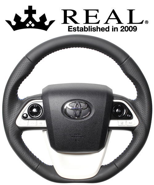楽天市場 Real Steering オリジナルシリーズ トヨタ プリウス Zvw50 Zvw51 Zvw55用 カラー オールレザー ブルーステッチ 50 Lpb Bl ハンドル レアル ステアリング 通常ポイント10倍 矢東アウトレットショップ