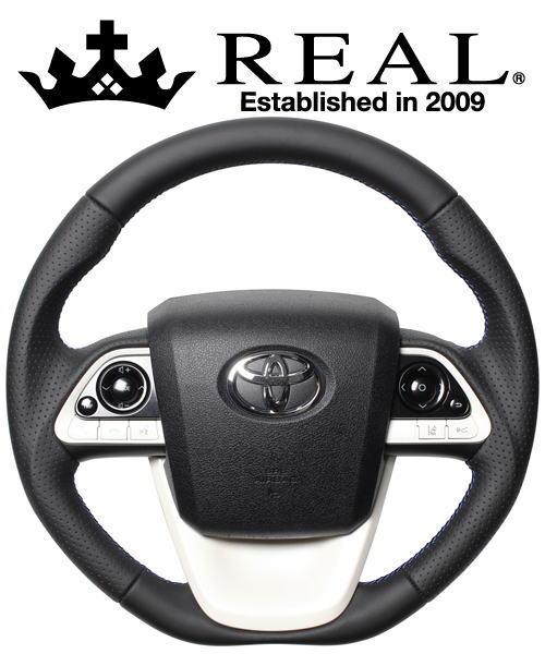 【エントリーでポイント10倍】REAL STEERING プレミアムシリーズ トヨタ MIRAI(ミライ) JPD10用 カラー：ブラックナッパオールレザー (50P-LPB-BL)【ハンドル】【自動車パーツ】 レアル ステアリング