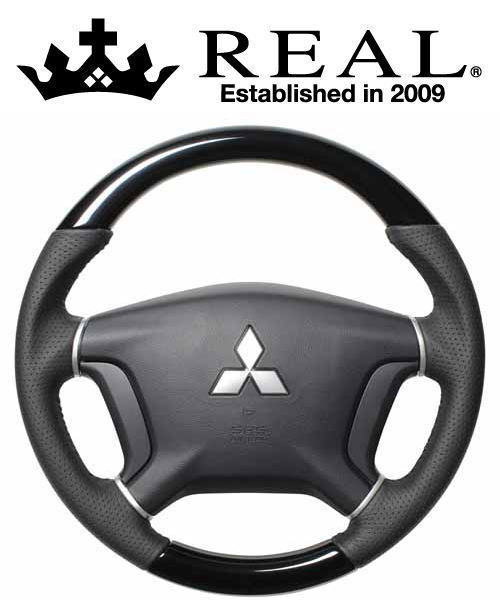 REAL STEERING オリジナルシリーズ ミツビシ パジェロ V8#W/V9#W用 カラー:ピアノブラック (D5-PBW-BK)【ハンドル】【自動車パーツ】レアル ステアリング|矢東アウトレットショップ