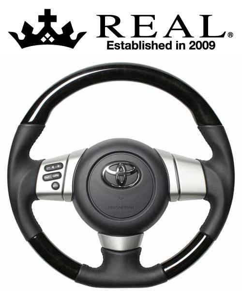 【エントリーでポイント10倍】REAL STEERING オリジナルシリーズ トヨタ FJクルーザー GSJ15W用 カラー：ブラックウッド (FJ-BKW-BK)【ハンドル】【自動車パーツ】 レアル ステアリング