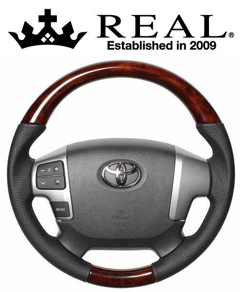 REAL STEERING オリジナルシリーズ ガングリップ小径 トヨタ レジアスエース 4型 200系用 カラー:ブラウンウッド (H214-BRW-BK)【ハンドル】【自動車パーツ】レアル ステアリング|矢東アウトレットショップ