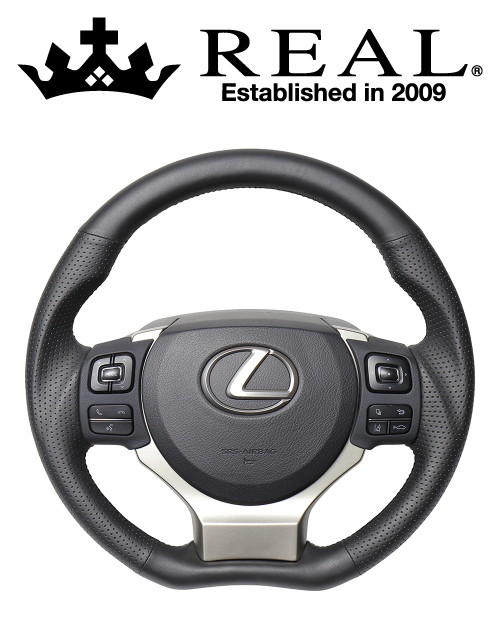 REAL STEERING オリジナルシリーズ 平行カット レクサス RC F 前期 10系用 カラー：オールレザー(LXC-LPB-BK)【ハンドル】【自動車パーツ】レアル ステアリング｜矢東アウトレットショップ
