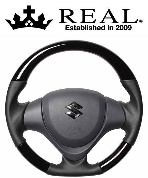 【エントリーでポイント10倍】REAL STEERING オリジナルシリーズ スズキ スペーシアカスタム MK32S/MK42S用 カラー：ピアノブラック (MR31-PBW-BK)【ハンドル】【自動車パーツ】 レアル ステアリング