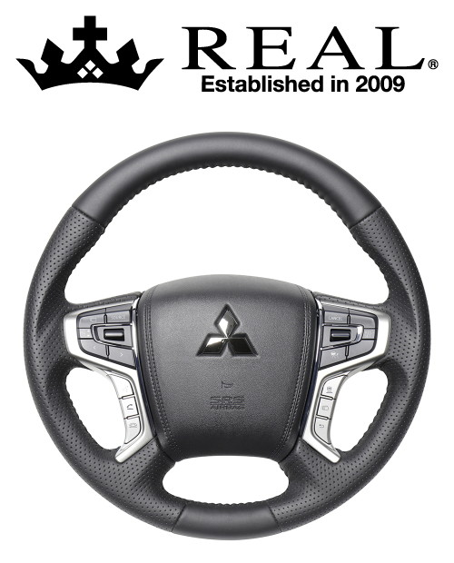 【エントリーでポイント10倍】REAL STEERING オリジナルシリーズ ミツビシ デリカ D:5 後期 CV#W用 カラー：オールレザー (MTA-LPB)【ハンドル】【自動車パーツ】 レアル ステアリング