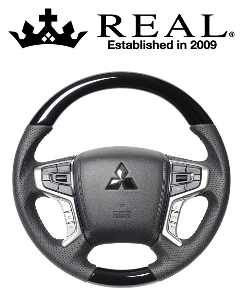 【エントリーでポイント10倍】REAL STEERING オリジナルシリーズ ミツビシ アウトランダーPHEV GG#W用 カラー：ピアノブラック (MTA-PBW)【ハンドル】【自動車パーツ】 レアル ステアリング