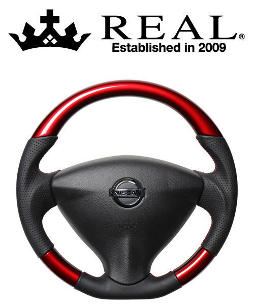 【エントリーでポイント10倍】REAL STEERING オリジナルシリーズ 日産 ニッサン NV350キャラバン E26用 カラー：パールレッド (NSA-RDW-RD)【ハンドル】【自動車パーツ】 レアル ステアリング
