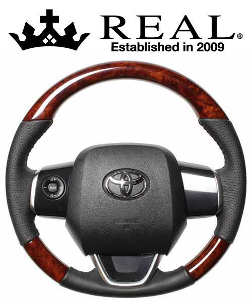 【エントリーでポイント10倍】REAL STEERING オリジナルシリーズ トヨタ ヴィッツ GR SPORT NCP131用 カラー：ブラウンウッド (P130-BRW-BK)【ハンドル】【自動車パーツ】 レアル ステアリング