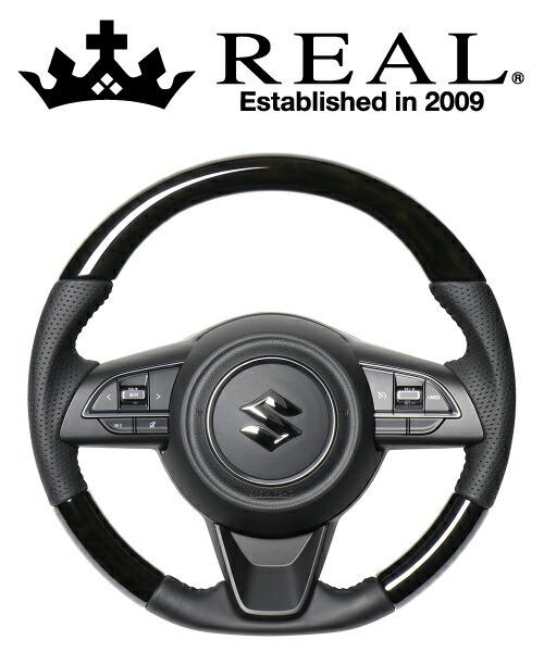 【エントリーでポイント10倍】REAL STEERING オリジナルシリーズ スズキ ジムニー JB64W用 カラー:ブラックウッド (SZB-BKW-BK)【ハンドル】【自動車パーツ】 レアル ステアリング
