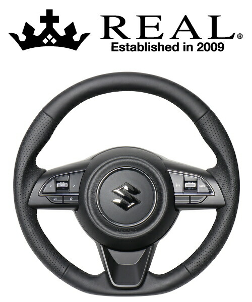 【エントリーでポイント10倍】REAL STEERING オリジナルシリーズ スズキ ジムニーシエラ JB74W用 カラー：オールレザー(ブラックユーロステッチ) (SZB-LPB-BK)【ハンドル】【自動車パーツ】 レアル ステアリング