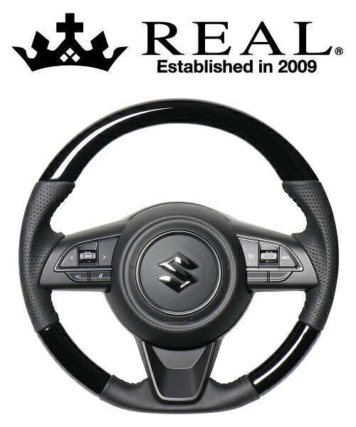【エントリーでポイント10倍】REAL STEERING オリジナルシリーズ スズキ ジムニーシエラ JB74W用 カラー：ピアノブラック (SZB-PBW-BK)【ハンドル】【自動車パーツ】 レアル ステアリング