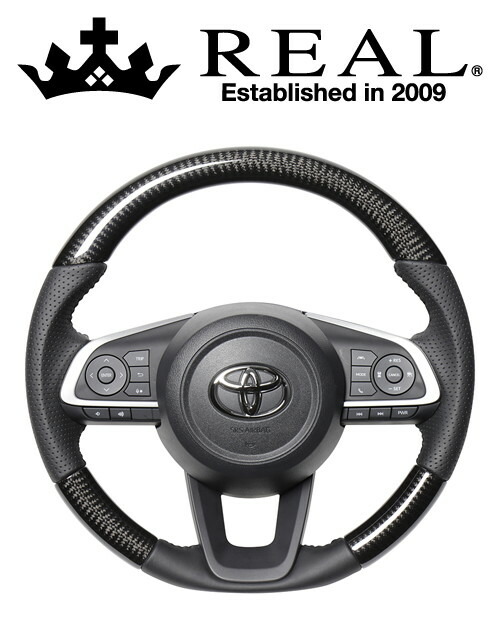 REAL STEERING オリジナルシリーズ トヨタ ルーミー 後期 900系用 カラー：ブラックカーボン (TYD-BKC-BK)【ハンドル】【自動車パーツ】レアル ステアリング｜矢東アウトレットショップ