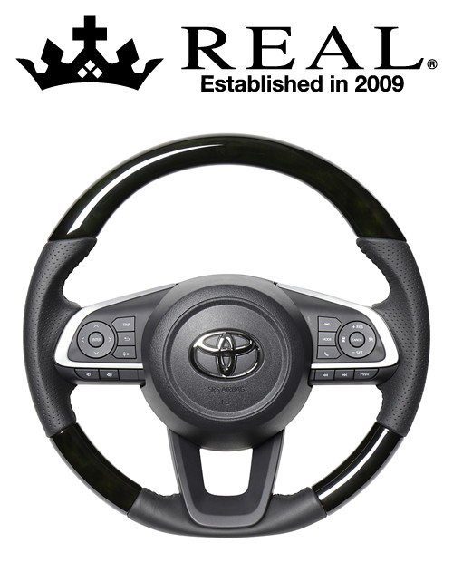 【エントリーでポイント10倍】REAL STEERING オリジナルシリーズ トヨタ ライズ 200系用 カラー：ブラックウッド (TYD-BKW-BK)【ハンドル】【自動車パーツ】 レアル ステアリング