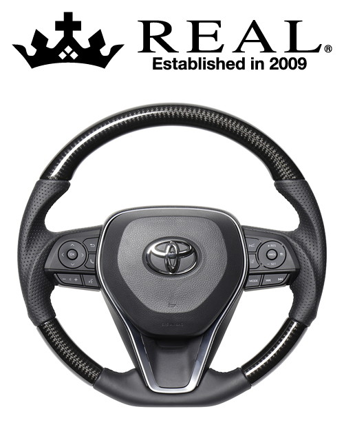 REAL STEERING プレミアムシリーズ トヨタ RAV4 PHV 50系用 カラー：ブラックカーボン (TYFP-BKC)【ハンドル】【自動車パーツ】レアル ステアリング｜矢東アウトレットショップ