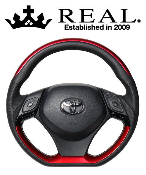 REAL STEERING オリジナルシリーズ プレートタイプ トヨタ C-HR ZYX10/NGX50用 カラー：パールレッドプレート＆パールレッドパネル (X10N-RDP-RDP)【ハンドル】【自動車パーツ】レアル ステアリング｜矢東アウトレットショップ