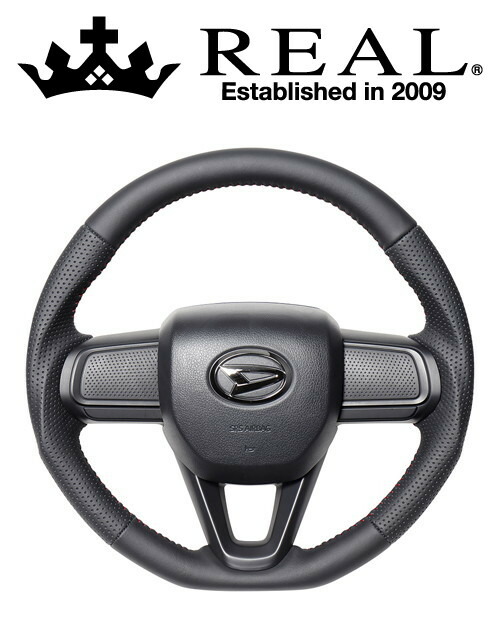 【エントリーでポイント10倍】REAL STEERING オリジナルシリーズ スバル シフォン カスタム LA650F/LA660F用 カラー：オールレザー(レッドステッチ) (DIB-LPB-RD)【ハンドル】【自動車パーツ】 レアル ステアリング