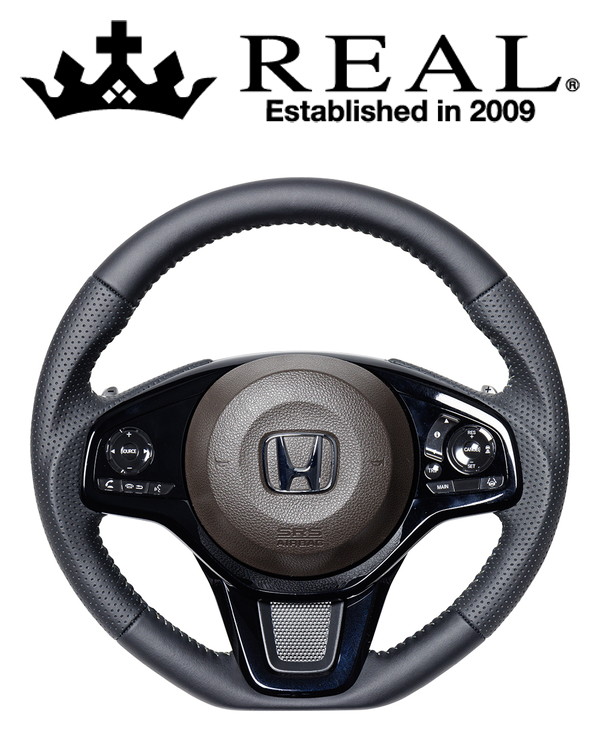 【エントリーでポイント10倍】REAL STEERING オリジナルシリーズ ホンダ エヌボックス（N-BOX）JF3/JF4用 カラー：オールレザー (HNC-LPB-SL)【ハンドル】【自動車パーツ】 レアル ステアリング
