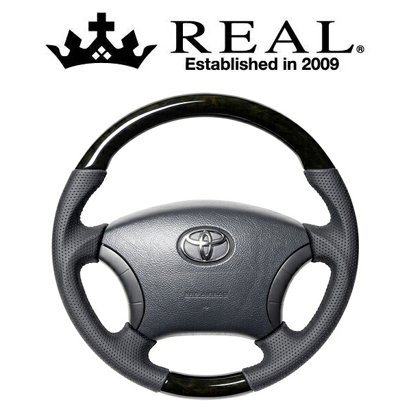 REAL STEERING オリジナルシリーズ トヨタ タウンエース トラック S403/S413用 カラー：ブラックウッド (S403-BKW-BK)【ハンドル】【自動車パーツ】レアル ステアリング｜矢東アウトレットショップ