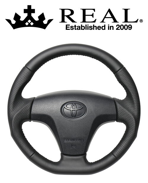 【エントリーでポイント10倍】REAL STEERING オリジナルシリーズ ダイハツ ムーヴ LA100S用 カラー：オールレザー(ブラックステッチ) (TYB-LPB-BK)【ハンドル】【自動車パーツ】 レアル ステアリング